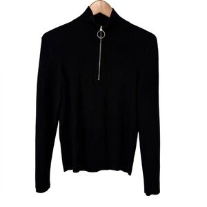 AllSaints black Half-Zip Sweater/ long sleeve large